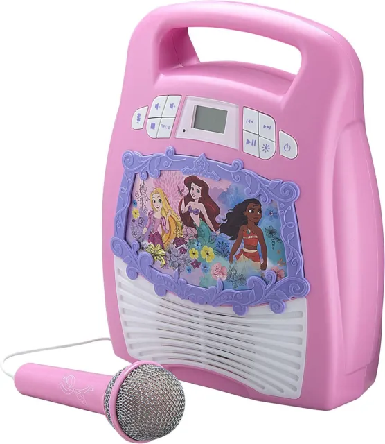 Disney Princess Bluetooth Karaoke Machine for Kids, Microphone, Recorder, USB 2