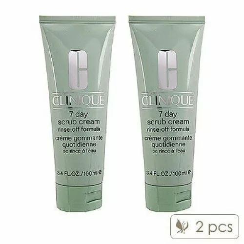 SET OF 2 Clinique 7 Day Scrub Cream (Rinse-Off Formula) 100ml x2= 200ml #2598_2