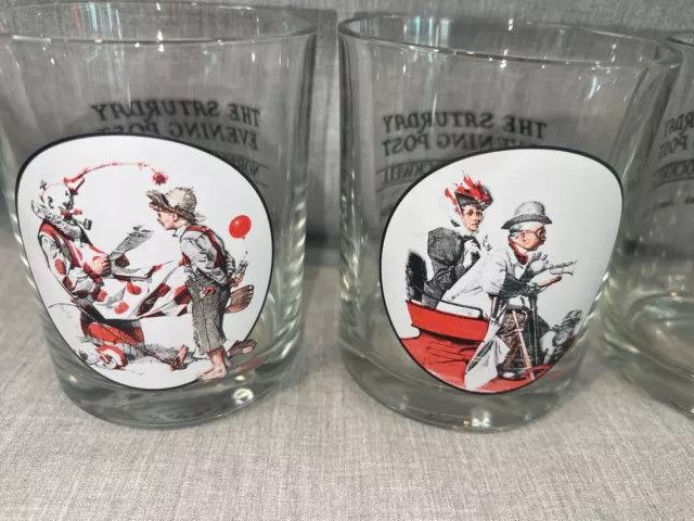 Set of 4 Tumblers Norman Rockwell The Saturday Evening Post 12 ounce tumblers 3