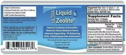 Ultra Liquid Zeolite Enhanced with DHQ SIX 1 oz Bottles safety-sealed  exp 2026^ 2