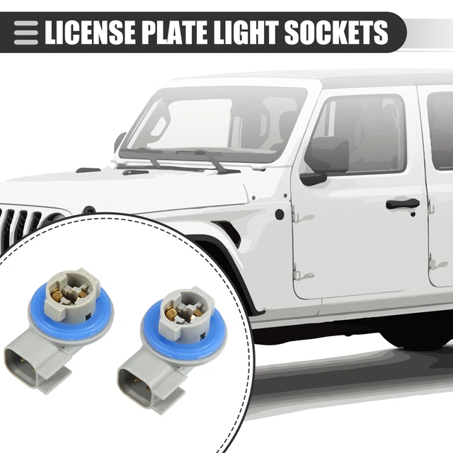License Plate Light Socket for Dodge for Ram ABS 68046629AA Gray Blue 2 Pcs