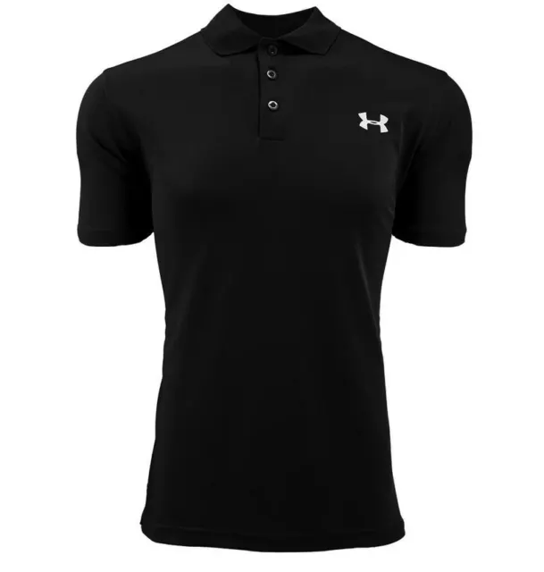 Under Armour Performance Polo Short Sleeve HeatGear Collared Shirt Black Or Navy