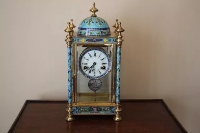 Vintage Asian Cloisonne Mantle Clock