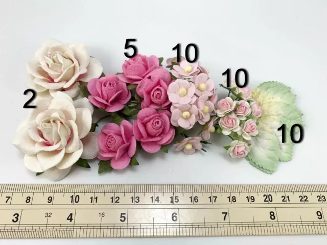 Special 27pc Mulberry Paper Flower Kit DIY Wedding Headpiece Scrapbook 77JB 2