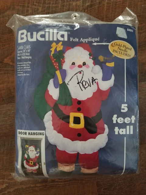 Kit de Navidad Bucilla Felt Aplique 84017 - 5 pies de alto SANTA CLAUS PUERTA COLGANTE