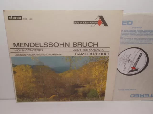 SDD 110 Mendelssohn Violin Concerto & Bruch Scottish Fantasia Campoli LPO Boult