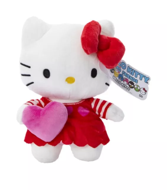 🔥SANRIO HELLO KITTY 2024 Valentine’s Day Pink Heart Plush 8" BNWT🔥 17.
