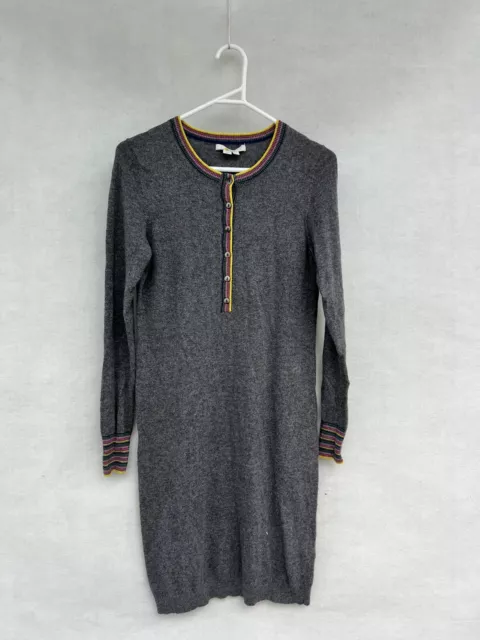 ☘️ BODEN GREY KNIT CASHMERE AND WOOL Shift Dress 8 Xs