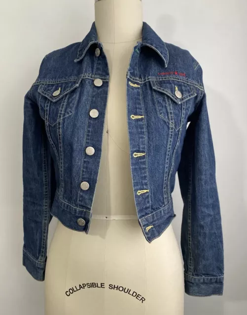 Tommy GIRL Jeans Womens Juniors Blue Jean Cropped Jacket Sz XS