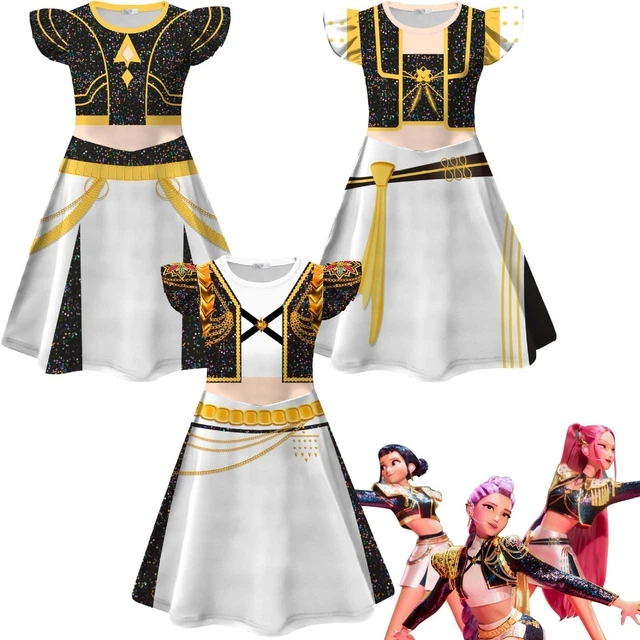 Costume Cosplay Kpop Demon Hunters Rumi Mira Zoey - Enfants Filles - Tailles 2-12 Ans - Déguisement Complet Pour Halloween, Carnaval