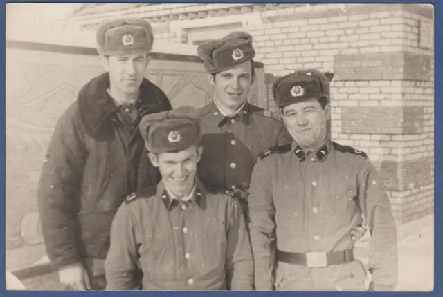 Handsome Military Guys cuddling and laughing Soviet Vintage Photo USSR