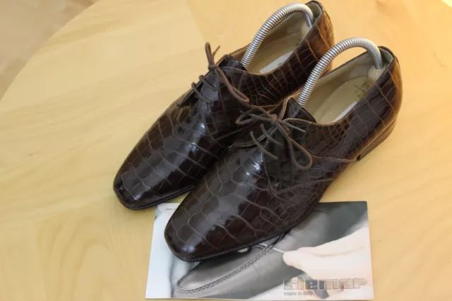 STEMAR MORESCHI Mens Crocodile Skin Brown Dress Derby Shoes UK 7.5 Superb 499.00 PicClick UK