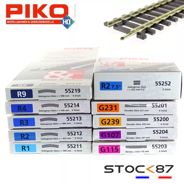 Piko Rail droit et courbe code 100 -HO-1/87-PIKO au choix dans l'annonce