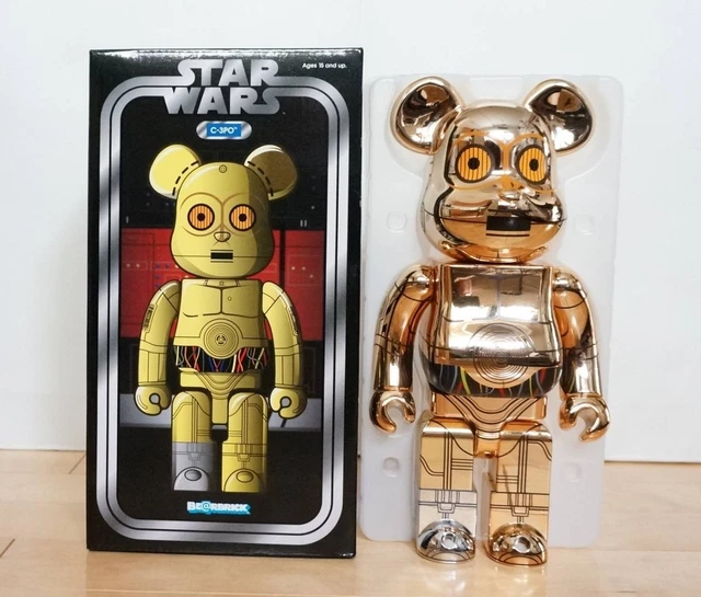 STAR WARS BEARBRICK 400% Stussy CP30 Very Rare Gold Robot
