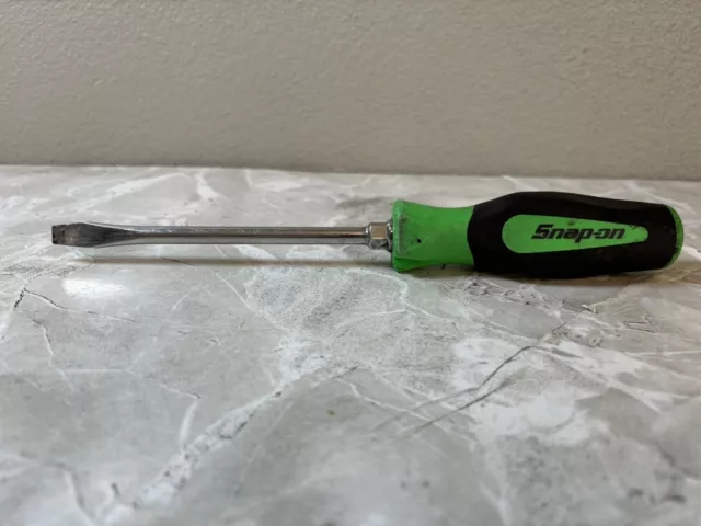 SNAP ON TOOLS USA SHD6 SHD6G Flat Blade Screwdriver Green SOFT GRIP 5/16