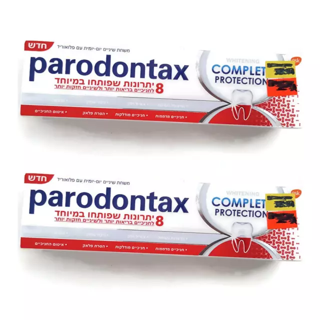 PARODONTAX BLANCHIMENT Dentifrice PROTECTION COMPLÈTE Fluor Paradontax 2 X 75ML