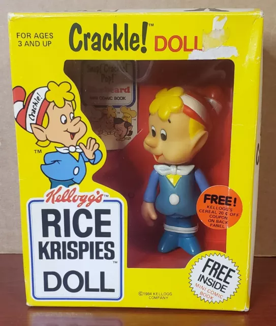 Kellogg's Rice Krispies Doll Cereal Advertising Figure 1984 CRACKLE NEW OPEN BOX