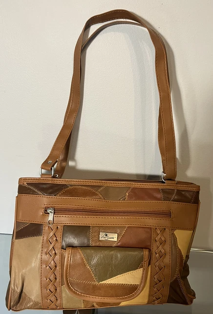 LUIS SANTINI LAMB Leather PVC soft tan ladies handbag. Extra