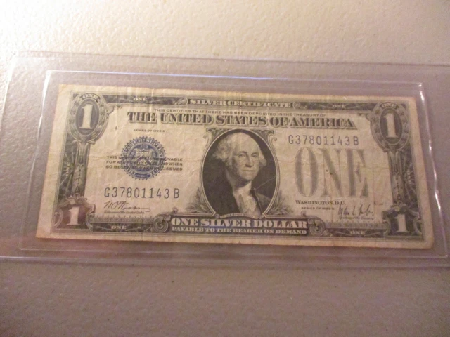 Silver Certificate 1928 B  $1 Funny Back One Dollar Blue Seal Nice BILL