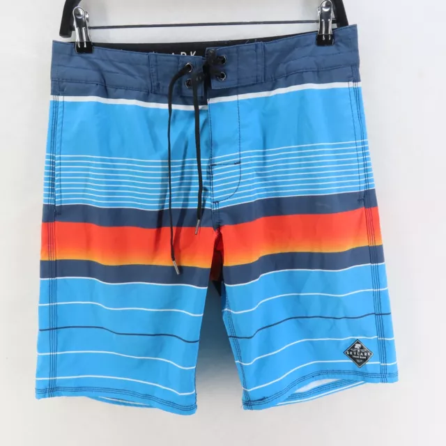 Skylark Board Shorts Mens Adult Size 30 Blue Striped Surf Swim Beach Casual