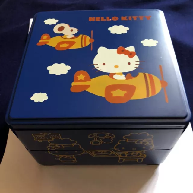 Sanrio Hello Kitty Lunch Box Bento Box 2-tier jubako 2000 New Rare Japan F/S