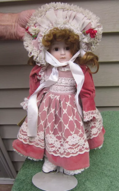 Vintage Seymour Mann Porcelain Doll W/Tag, Stand The Connoisseur Collection