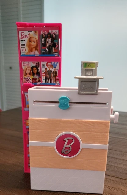 MATTEL BARBIE SUPERMARKET Grocery Store Playset Magazine Rack 2017 £3. ...