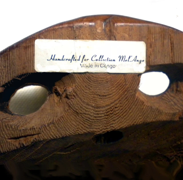 Vintage Handcrafted African Art Collection Mel’Ange Mask Made in Africa-Congo 7