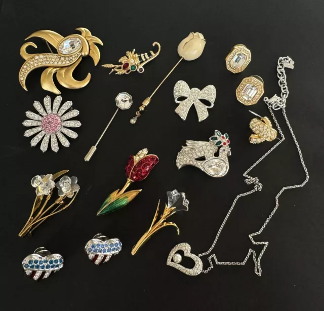 All Signed SWAROVSKI SWAN/S.A.L /Edelweiss Beautiful Jewerly Lot Of 15