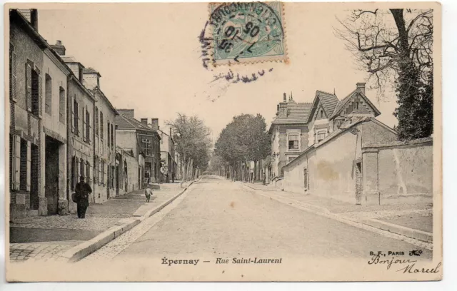EPERNAY - Marne - CPA 51 - les rues - la rue Saint Laurent