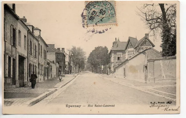 EPERNAY - Marne - CPA 51 - the streets - the rue Saint Laurent