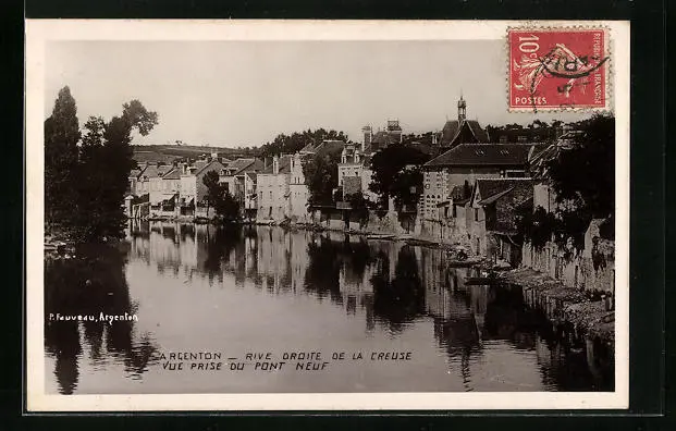 CPA Argenton, Rive droite de la Creuse, Vue prise du Pont Neuf
