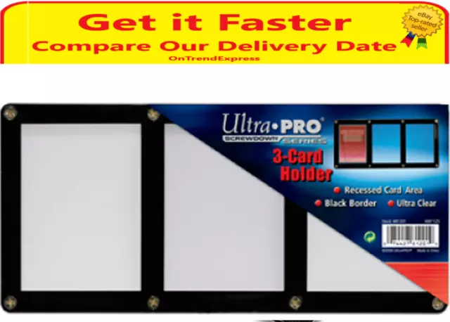 Ultra PRO 3 Card Black Border Screw Screwdown Card Holder Display Frame