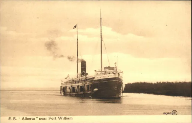 Steamship SS Alberta near Fort William c1910 Postcard