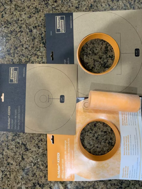 Schluter Kerdi Shower Band/Strip, Pipe(1) & Valve Seals (2) NEW!