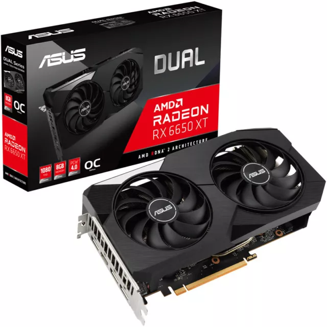 ASUS Radeon RX 6650 XT DUAL OC, Grafikkarte RDNA 2, GDDR6, 3x DisplayPort, 1x HD