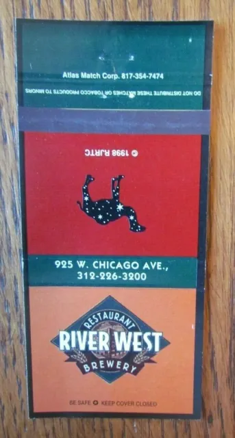 River West Brewery Brew Pub Matchbook Matchcover (Chicago, Illinois) -E1