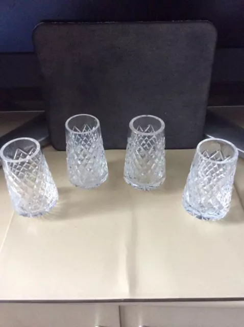 4 x Tyrone  Cut Crystal 4" CAPPAGH Vases - Ex Cond - Stamped - NO BOX FREE POST