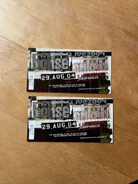 2 X Böhse Onkels Karten 2004 Karlsruhe Sammler Fans Tickets