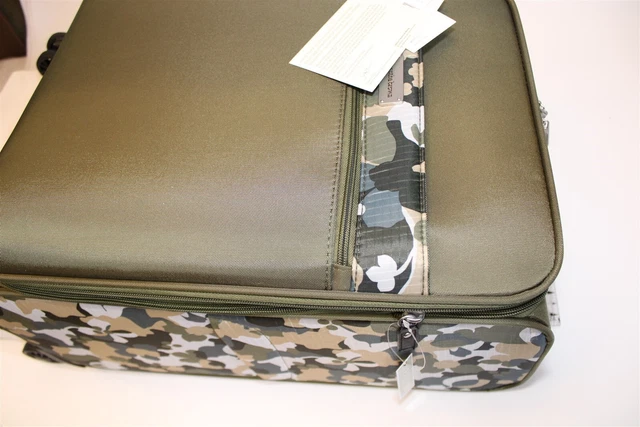Samantha Brown NEW Olive Geo Camo 2PC Set Carry On/Tote Bag Luggage S7655-35-2PC 2