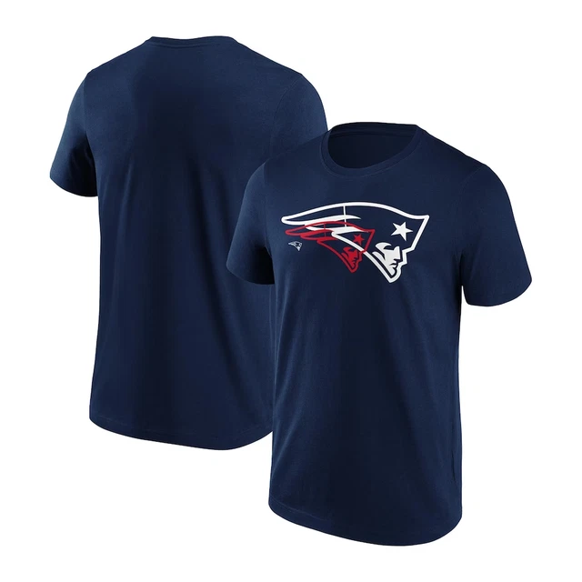 New England Patriots T-Shirt (Size M) Men's NFL Overlay Logo T-Shirt - New