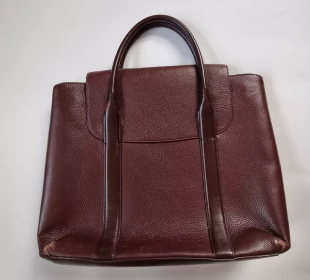 Cuyana Cherie Burgundy Textured Leather Large Handbag