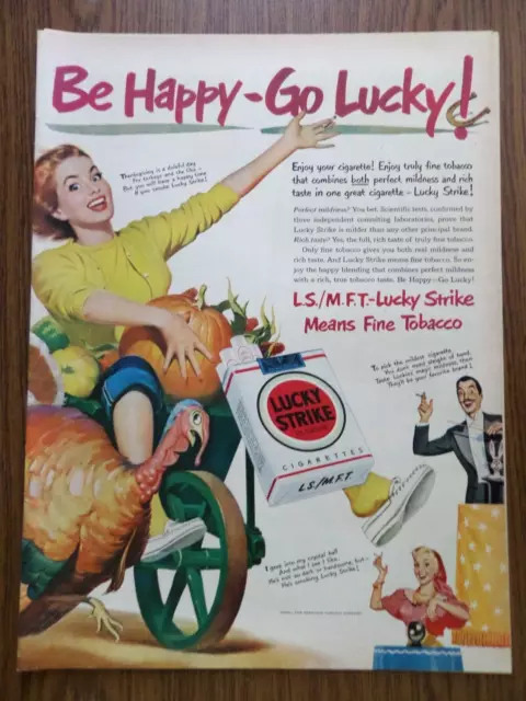 1950 Mobil Gas Ad Flying Red Horse 1950 Lucy Strike Cigarette Ad Turkey Pumpkin