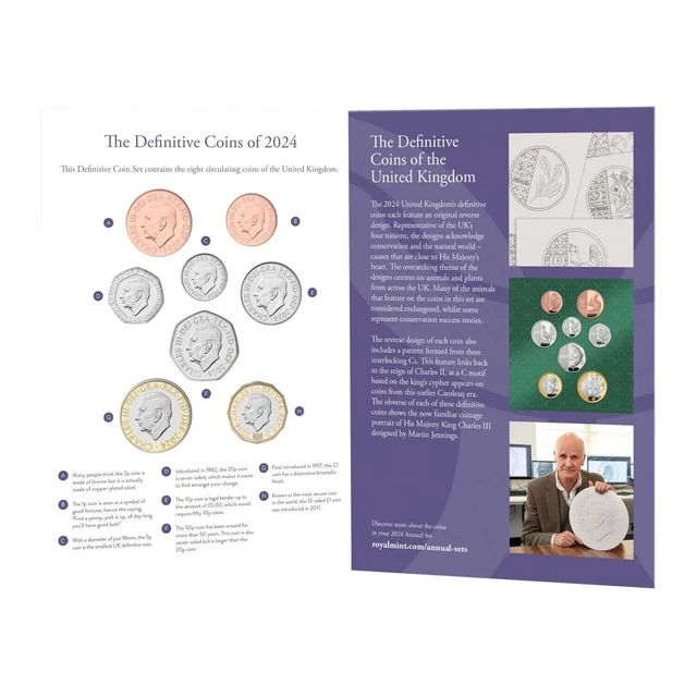ROYAL MINT 2024 Definitive 8 Coin Set Brilliant Uncirculated z £36.95