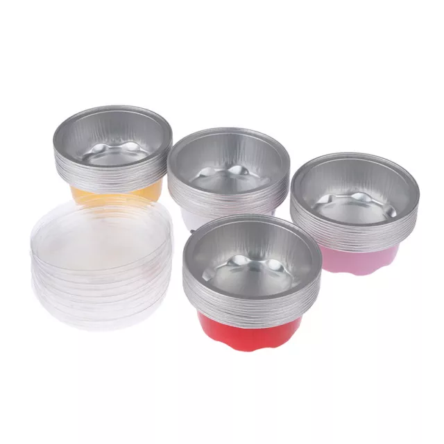 10pcs 50ML Valentine Aluminum Foil Cake Pan Round Shaped Cupcake Cup With L-tz