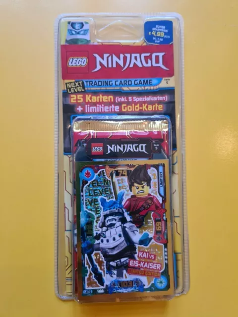 LEGO  Ninjago   TCG Serie 5   BLISTER     limit. Goldkarte + 25 Karten