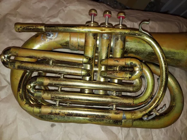 Bach Mercedes Marching French Horn Brass, USA, Acceptable Condition