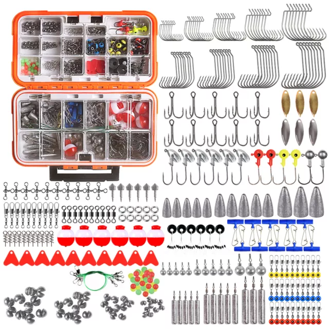 160pcs/box Fishing Accessories kit with Tackle Box,Including Fishing  Swivels Snaps, Bullet Bass Casting Sinker Weights, Fishing Line Beads,Jig  Hooks, Bait Rigs -  Canada