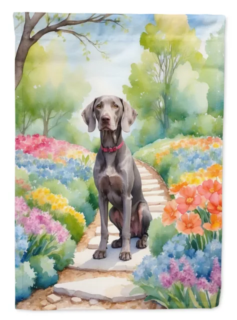 Weimaraner Spring Path Flag Canvas House Size DAC6728CHF