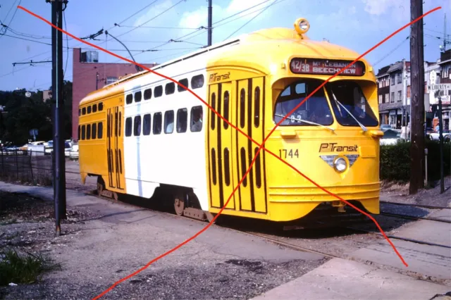 Original 1978 PAT Dormont PCC Trolley Car Pittsburgh Slide 9544